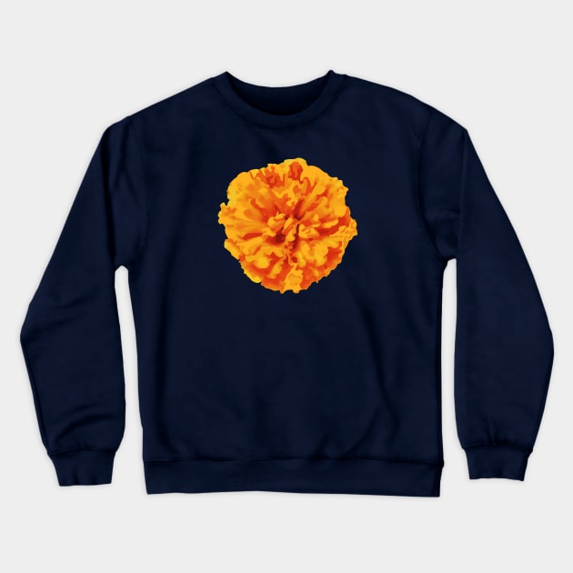 Orange Marigold Flower Abstract Nature Art Crewneck Sweatshirt by Insightly Designs